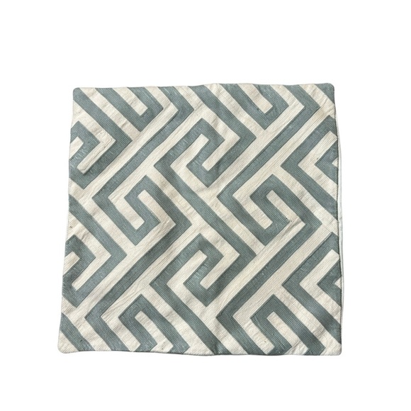 West Elm Button Back Geometric Pattern Throw Pillow Cover 18 x 18” - Picture 1 of 7